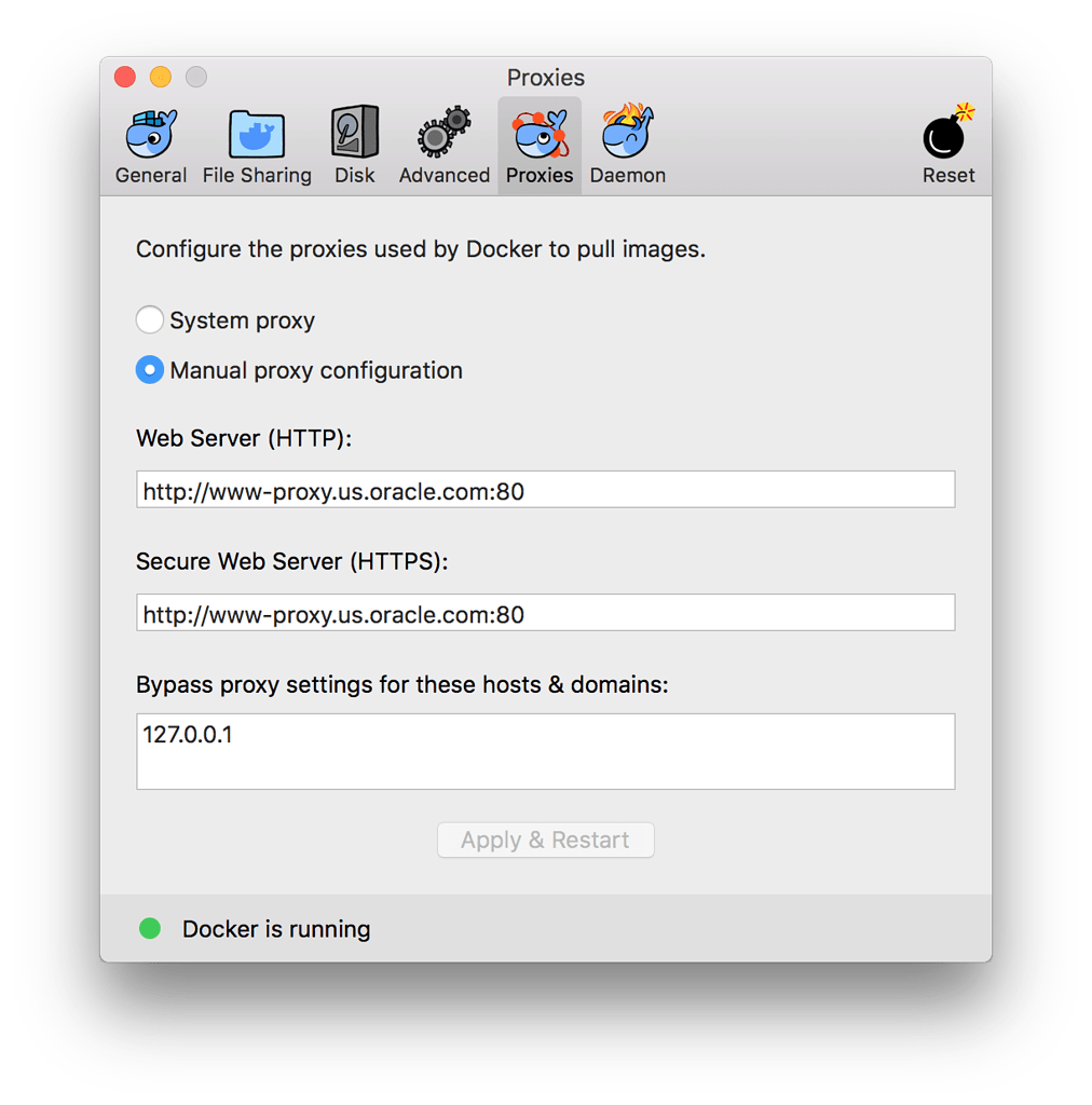 mac set no_proxy for your docker daemon